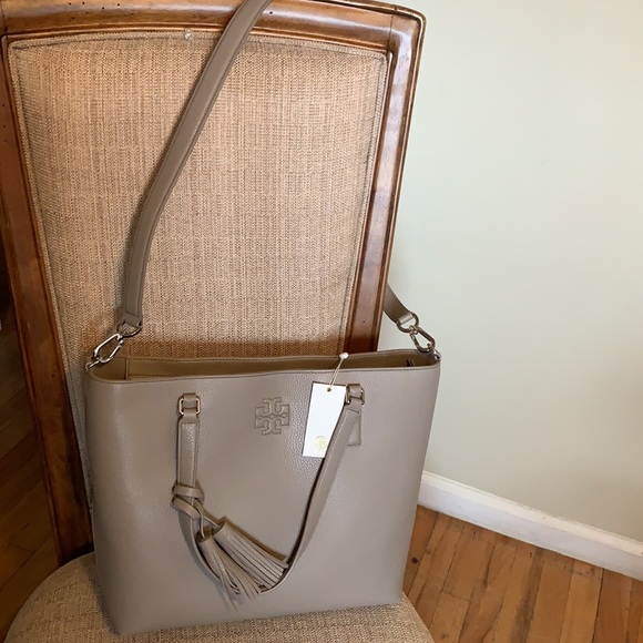 Tory Burch Thea Zip Large Tote French Grey - Picture 7 of 16
